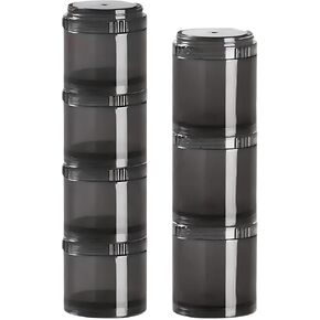 Stackable Pill Organizer 7 Day, Pill Box Tower with Connectable Screw Lids,Light Shielding & Airtight Pill Containers,A Week Pill Holder Medicine Organizer for Travel & Daily (Black, 30ml *7 Grid) in Saudi Arabia