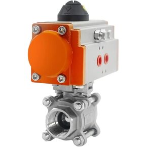DN20 Three Piece High Platform Pneumatic Ball Valve Stainless Steel 304 Double Acting Cylinder in Saudi Arabia