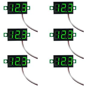 6 قطع فائقة الحجم 0.28 بوصة جهاز اختبار الجهد الكهربائي الرقمي الصغير DC شاشة LED عالية الدقة، تصميم سلكين لاختبار دائرة 2 5 فولت - 30 فولت، 5 خيارات ألوان، شاشة سهلة القراءة (أحمر) in Kuwait
