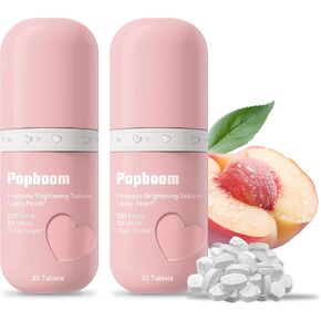 Popboom Probiotic Travel Size Mouthwash Tablets for On-The-Go Oral Care, Teeth Whitening Mouthwash Tablets for Fresh Breath, Instant Freshness for Date-Night (105 Tablets) (Coconut+Green Tea+Peach) in Saudi Arabia