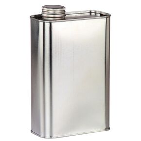 علبة Qorpak MET-03043 معدنية مستطيلة الشكل على شكل حرف F مع غطاء مبطن ألفا سولفيسيل 1-1/4 بوصة وختم داخلي، سعة 32 أونصة، طول 410 مم × عرض 206 مم × ارتفاع 614 مم (علبة مكونة من 24) in Kuwait