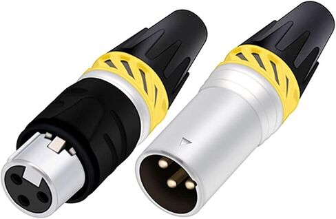 X L R Wire Connector 3pins Male Plug Female Socket for Audio Video Mic 1Pcs(1xM 3P Black) in Saudi Arabia
