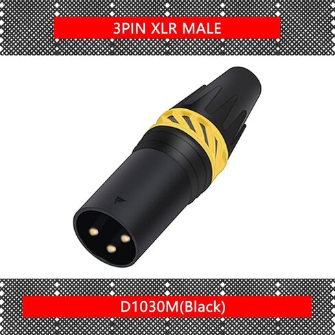 X L R Wire Connector 3pins Male Plug Female Socket for Audio Video Mic 1Pcs(1xM 3P Black) in Saudi Arabia