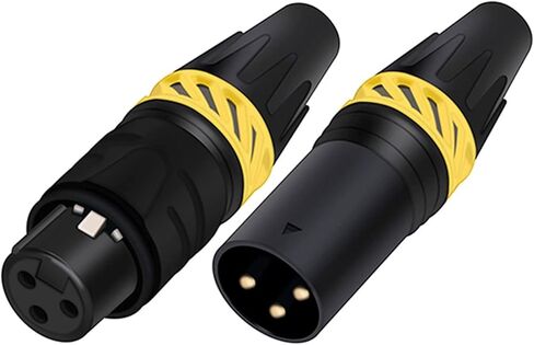 X L R Wire Connector 3pins Male Plug Female Socket for Audio Video Mic 1Pcs(1xM 3P Black) in Saudi Arabia