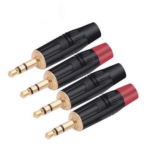 2PCS 3.5MM 3 Poles Stereo Male Plug Soldering 3 Pins 3.5MM Stereo Plug DIY Headphone Jack Wire Connector(Black) in Saudi Arabia