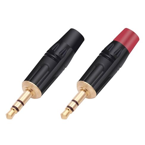 2PCS 3.5MM 3 Poles Stereo Male Plug Soldering 3 Pins 3.5MM Stereo Plug DIY Headphone Jack Wire Connector(Black) in Kuwait