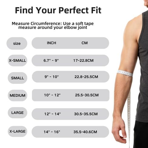 Copper Elbow Compression Sleeve, Tennis Elbow Brace for Men and Women, 4-Way Stretch, Pain Relief, Recovery, Arthritis, Tendonitis, Bursitis (Black-Copper, Medium) in Saudi Arabia
