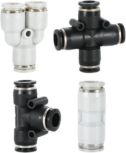 Pneumatic PU Straight-through PY Quick Connector PE Tee PG PEG PW Variable Diameter Air Pipe Plugs 4/6/8/10/12mm 1Pcs(Black PEG6-4) in Saudi Arabia