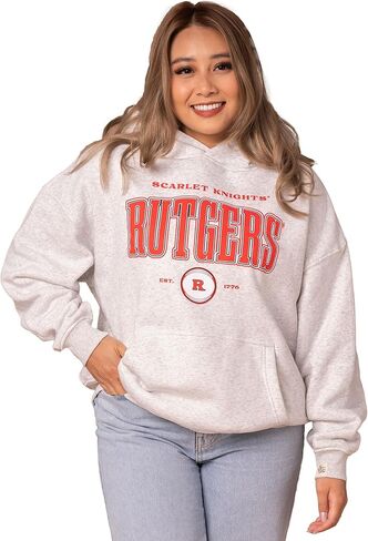 سويت شيرت نسائي جامعي من Fan Girl Rutgers Scarlet Knights، هوديي ملائم بشكل مريح، رمادي رمادي، مقاسات S-3X-Large in Saudi Arabia