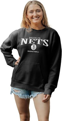 Blue 84 Women's NBA Officially Licensed Pocket Crewneck Sweatshirt Embroidery in Saudi Arabia