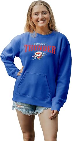Blue 84 Women's NBA Officially Licensed Pocket Crewneck Sweatshirt Embroidery in Saudi Arabia