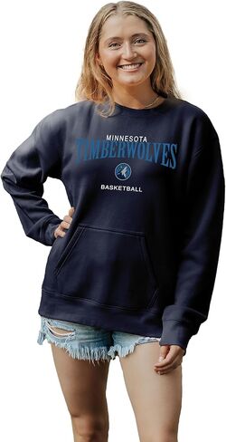 Blue 84 Women's NBA Officially Licensed Pocket Crewneck Sweatshirt Embroidery in Saudi Arabia