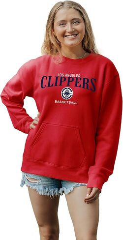 Blue 84 Women's NBA Officially Licensed Pocket Crewneck Sweatshirt Embroidery in Saudi Arabia