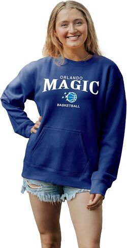 Blue 84 Women's NBA Officially Licensed Pocket Crewneck Sweatshirt Embroidery in Saudi Arabia