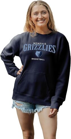 Blue 84 Women's NBA Officially Licensed Pocket Crewneck Sweatshirt Embroidery in Saudi Arabia
