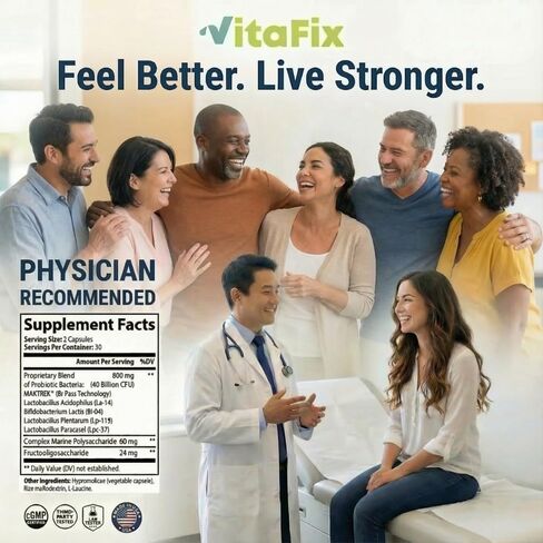 بروبيوتيك وبريبيوتيك SlimBiotic Synbiotic - 40 مليار وحدة تشكيل مستعمرة مع تقنية MAKTREK® Bi-Pass، يساعد على صحة الأمعاء والهضم والانتظام والانتفاخ والمناعة وفقدان الوزن للنساء والرجال، (60 قيراط) خالي من الغلوتين in Saudi Arabia