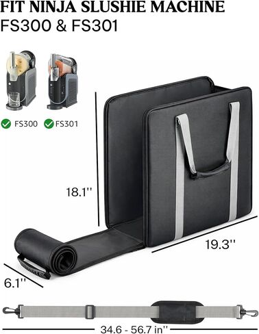 حقيبة حمل بولادو لآلة نينجا سلاشي FS301 وFS300، حقيبة سفر محمولة بمقابض مزدوجة وحزام كتف، سحاب جانبي للفتح، مساحة تخزين واقية مبطنة لملحقات آلة سلاشي in Kuwait