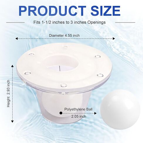 Boat Self-Bailing Ball Scupper, Self-Bailing Deck Drain Valve Scupper, Transom One Way Scupper Plug for 1.5 in - 3 in Openings in Saudi Arabia