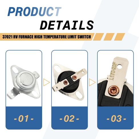 مفتاح حد درجة الحرارة العالية لفرن RV 37021 - متوافق مع سلسلة Dometic Atwood 8900-II/III، 79XX-II HydroFlame in Saudi Arabia