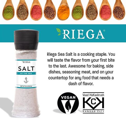 Riega Sea Salt Grinder, Large, Manual Mill for Coarse Kosher Salt, 12 oz in Saudi Arabia