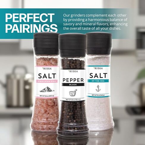 Riega Sea Salt Grinder, Large, Manual Mill for Coarse Kosher Salt, 12 oz in Saudi Arabia