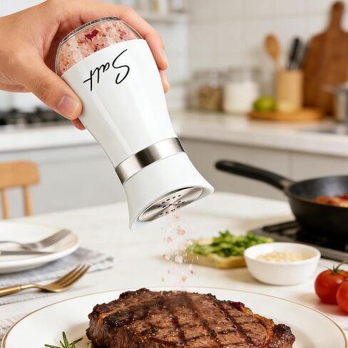 4 oz Salt and Pepper Shakers Set, Glass Shaker Bottom with Stainless Steel Lids, Refillable Spice Jars for Kitchen, Camping, RV, BBQ, Tabletop Use in Saudi Arabia