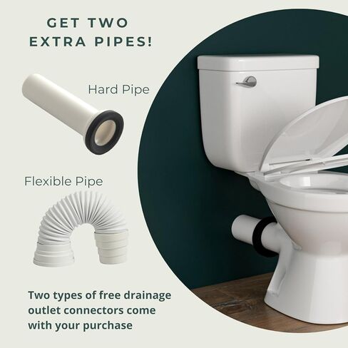 Compact 16.5" Two-Piece Rear Outlet Toilet, Extra Two Types Extension Pipes For Easy Installation, P-Trap & 7" Rough-in Back Discharge, Soft-Close Seat, Powerful Eco-Friendly Flush White in Saudi Arabia
