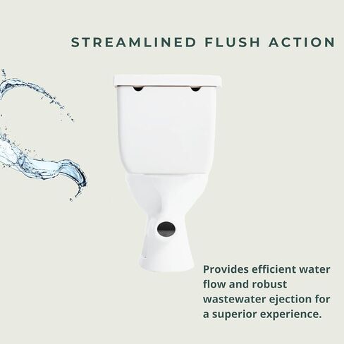 Compact 16.5" Two-Piece Rear Outlet Toilet, Extra Two Types Extension Pipes For Easy Installation, P-Trap & 7" Rough-in Back Discharge, Soft-Close Seat, Powerful Eco-Friendly Flush White in Saudi Arabia