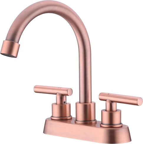 Bathroom Faucet Black and Gold, 2 Handle 4 Inch Centerset Bathroom Sink Faucet with Pop Up Drain, Modern RV Vanity Sink 2 or 3 Hole Mount in Saudi Arabia