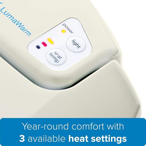 Brondell L60-EB LumaWarm مقعد مرحاض مطول بإضاءة ليلية، بسكويت in Kuwait