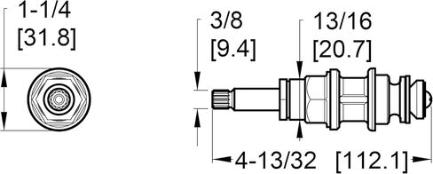 Pfister 9100220 Diverter Stem for Multi-Handle Tub & Shower Valve Genuine Replacement Part, Unfinished, 1 Count in Saudi Arabia