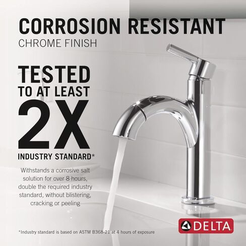 Delta Nicoli 1 Hole Pull Down Bathroom Faucet with Sprayer, Chrome Single Hole Bathroom Sink Faucet with Pull Out Sprayer for Vanity, Metal Push-Pop Drain, Chrome 15749LF-PD in Saudi Arabia
