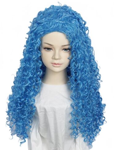 Linfairy 95cm Long Purple Princess wig Halloween Party Cosplay Costume Wigs Small Size in Saudi Arabia