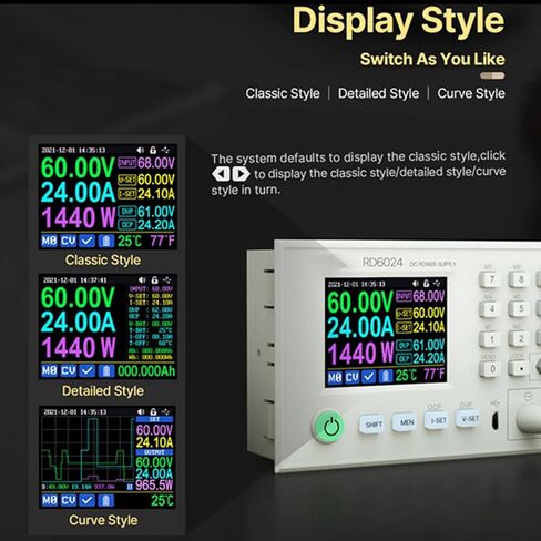 RD6024 24A 12V 36V 48V 60V Adjustable Step Down Digital Constant Voltage Current Power Supplys 2.4 Inch Color Display Screen Dat in Saudi Arabia