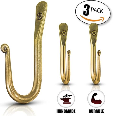Wall Mounted Hook - Wrought Iron Decorative Blacksmith Handmade Simple Iron Hook for Bathroom and Kitchen, Hooks for Hanging Robes, Towels, Coats, Cloths, Bags, Keys and Jewelries in Saudi Arabia