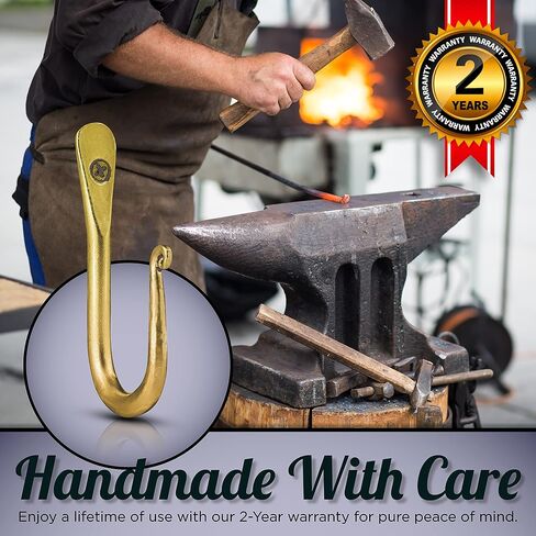 Wall Mounted Hook - Wrought Iron Decorative Blacksmith Handmade Simple Iron Hook for Bathroom and Kitchen, Hooks for Hanging Robes, Towels, Coats, Cloths, Bags, Keys and Jewelries in Saudi Arabia