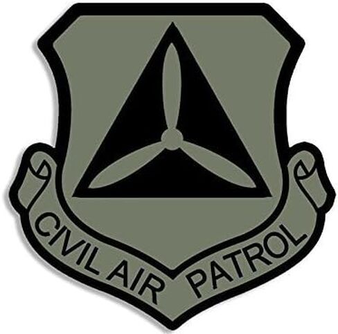 Subdued Colors Civil Air Patrol Shield Shaped Sticker Decal (Cap Crest Logo Insignia) Size: 4 x 4 inch in Saudi Arabia