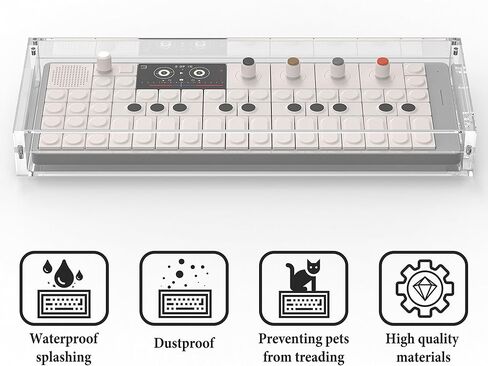 Geekria Synthesizer Clear Acrylic Case Protector, Magnetic Closing Dust Cover, Compatible with Teenage Engineering OP-1 Field/OP-1 / OP-XY Portable Synthesizer (Clear) in Saudi Arabia