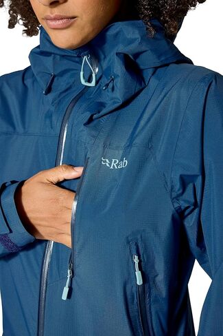 Rab Women's Downpour Mountain Jacket - Lightweight Waterproof Hooded Coat for Hiking, Trekking, & Climbing in Saudi Arabia