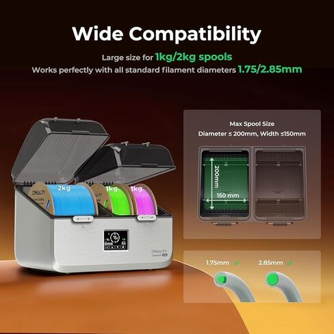 Creality Filament Dryer Box for 4 Spools, Space Pi X4L Dual Independent Heating Chambers with Fan, 75°C Rapid Dryer for PLA PETG TPU ABS PET PC ASA PAHT, 3D Printer Filament Storage & Dehumidifier in Saudi Arabia