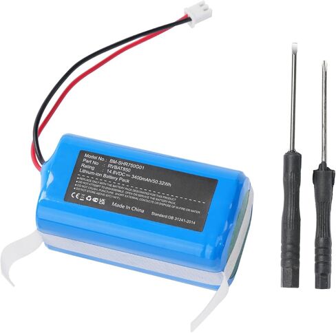 بطارية بديلة 3400 مللي أمبير في الساعة لسمك القرش AV2511AE AV2501S RV2520A0US RV1000S RV1001AE RV1100VL RV101AE UR1000SR IQ R101 AI Robot PRO بطارية ليثيوم أيون للمكانس الكهربائية in Kuwait