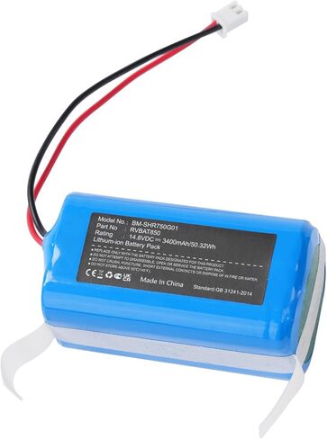 بطارية بديلة 3400 مللي أمبير في الساعة لسمك القرش AV2511AE AV2501S RV2520A0US RV1000S RV1001AE RV1100VL RV101AE UR1000SR IQ R101 AI Robot PRO بطارية ليثيوم أيون للمكانس الكهربائية in Kuwait