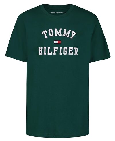 تي شيرت Tommy Hilfiger للأولاد بأكمام قصيرة ورقبة دائرية، ناعم، مريح، مريح، Script H Tommy Red، 8 in Kuwait