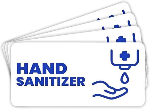 eDesign Hand Sanitizer Labels Stickers - 2x1 Inches - Self Adhesive Vinyl Hand Sanitizer Dispenser Stickers for Small Business (Pack of 4) in Saudi Arabia
