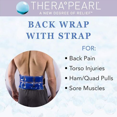 حزمة TheraPearl الساخنة الباردة القابلة لإعادة الاستخدام للظهر، غلاف خلفي قابل لإعادة الاستخدام مع حزام وخرز جل، أفضل كيس ثلج لتخفيف آلام أسفل الظهر، ضغط ساخن وبارد مرن غير سام للتورم والإصابات الرياضية in Saudi Arabia