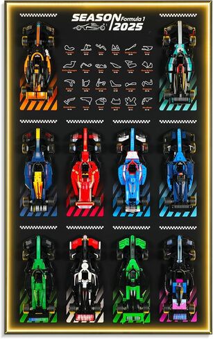 لوحة حائط للعرض مع مصابيح LED RGB لحزمة جامعي Lego Speed ​​Champions F1، حامل على الحائط لمجموعة طراز F1 القابلة للجمع 77242-77251 (السيارة غير متضمنة) in Saudi Arabia