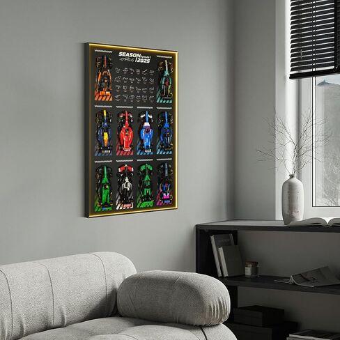 لوحة حائط للعرض مع مصابيح LED RGB لحزمة جامعي Lego Speed ​​Champions F1، حامل على الحائط لمجموعة طراز F1 القابلة للجمع 77242-77251 (السيارة غير متضمنة) in Saudi Arabia