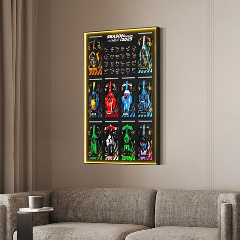 لوحة حائط للعرض مع مصابيح LED RGB لحزمة جامعي Lego Speed ​​Champions F1، حامل على الحائط لمجموعة طراز F1 القابلة للجمع 77242-77251 (السيارة غير متضمنة) in Saudi Arabia