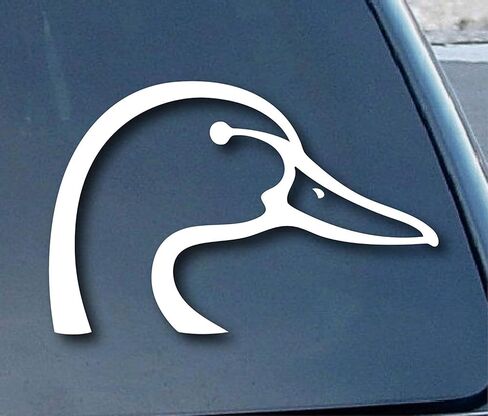Duck Head 6" Wide Sport Hunters Logo Custom Die Cut Decal - White Color in Saudi Arabia
