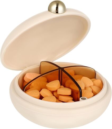 Totority Portable Pill Case 4-Compartment Sealed Medicine Organizer Compact Travel Pill Box with Secure Lid for Outdoor Home Office Use Lightweight Moisture Resistant in Saudi Arabia